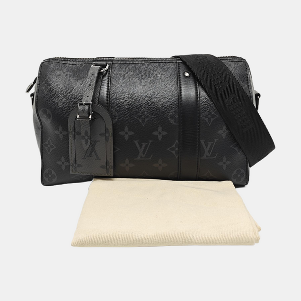 KEEPALL Monogram Coated Canvas Black