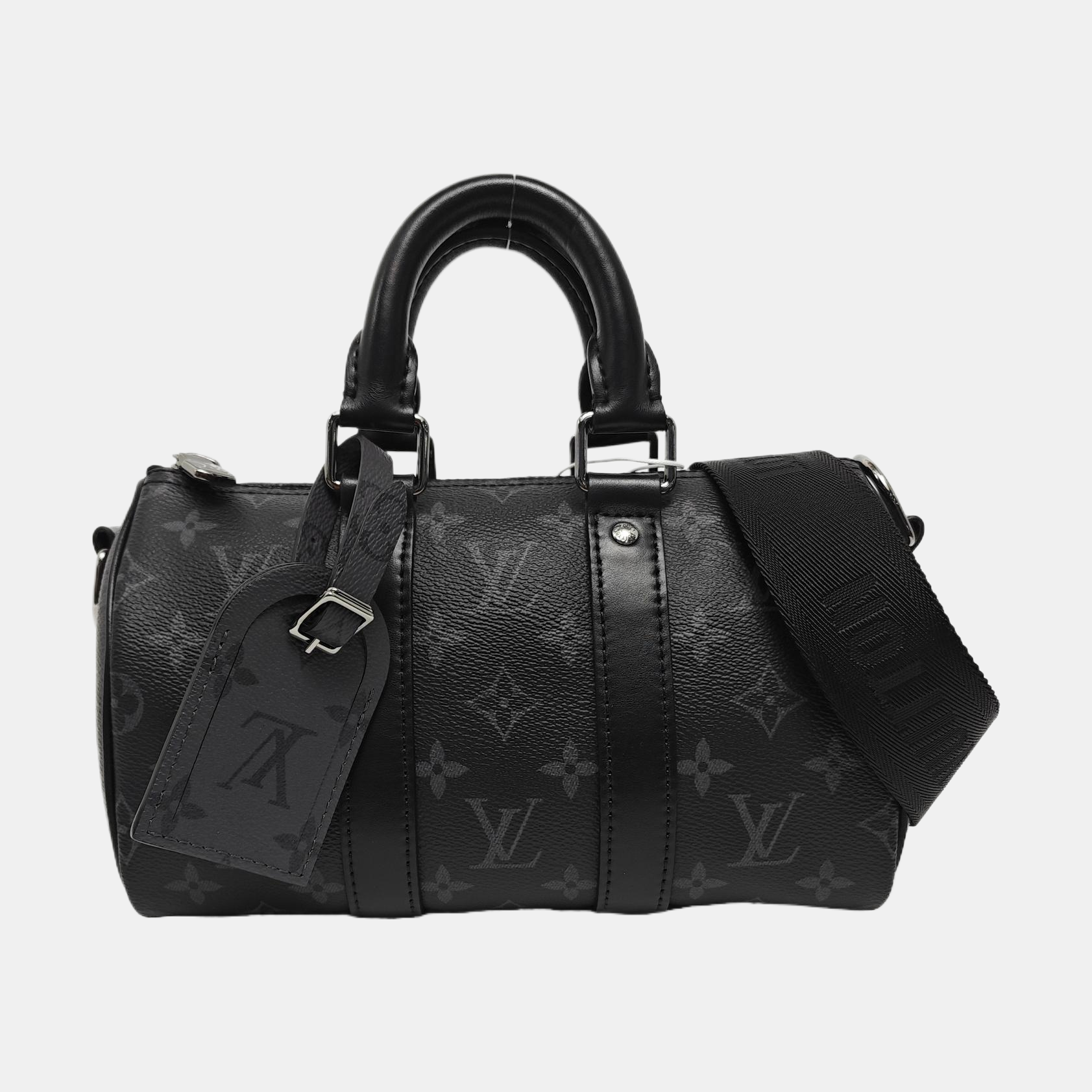 KEEPALL 25 Monogram Coated Canvas Black