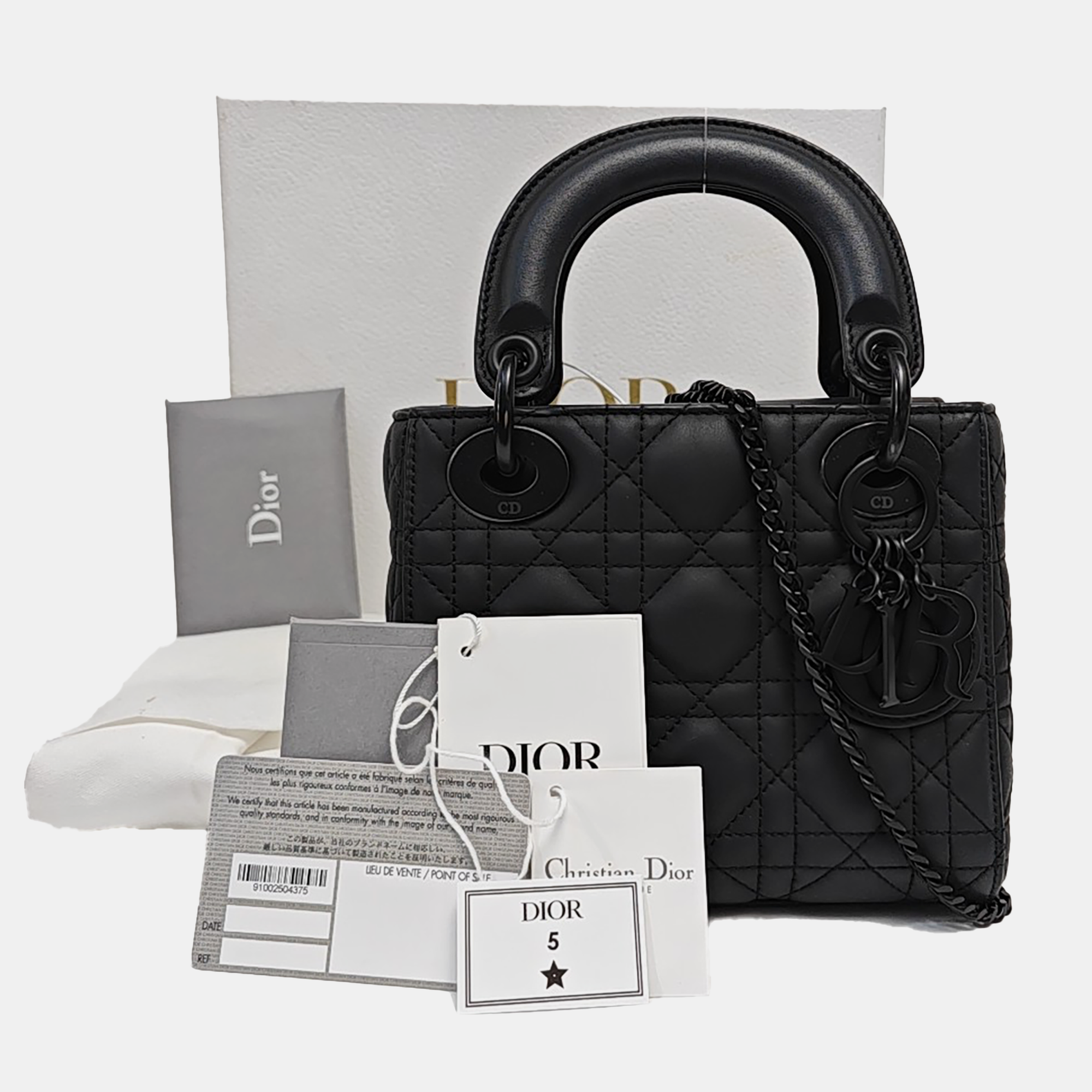 Lady Dior Mini Cannage Lambskin Black