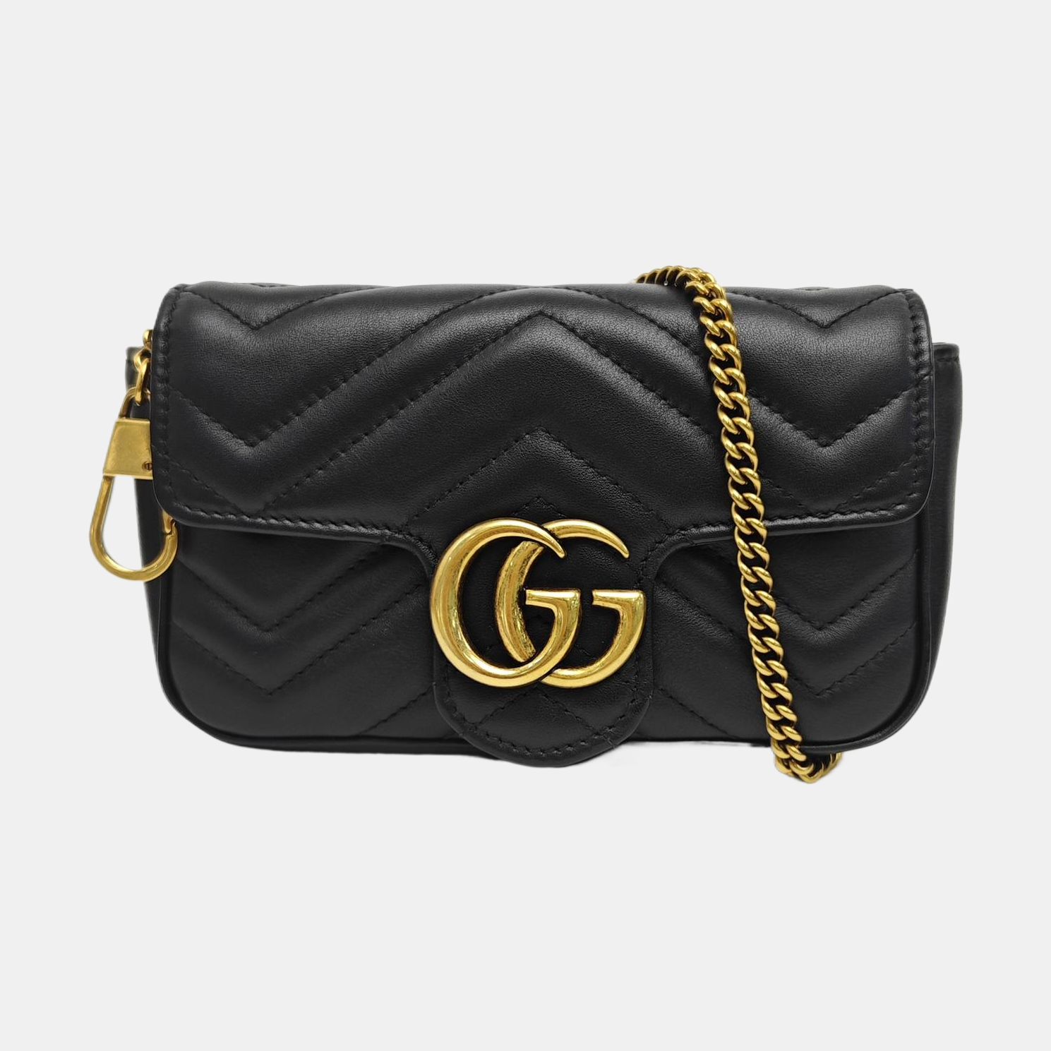 GG Marmont Mini Quilted Calfskin Black