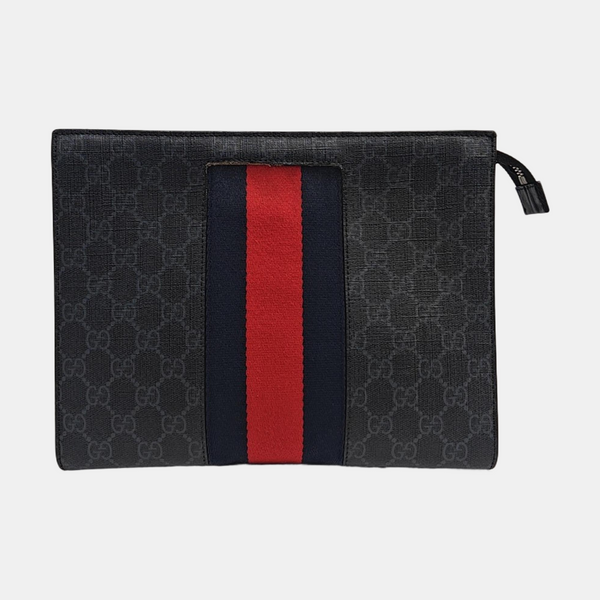 GG Supreme Monogram Coated Canvas Gray