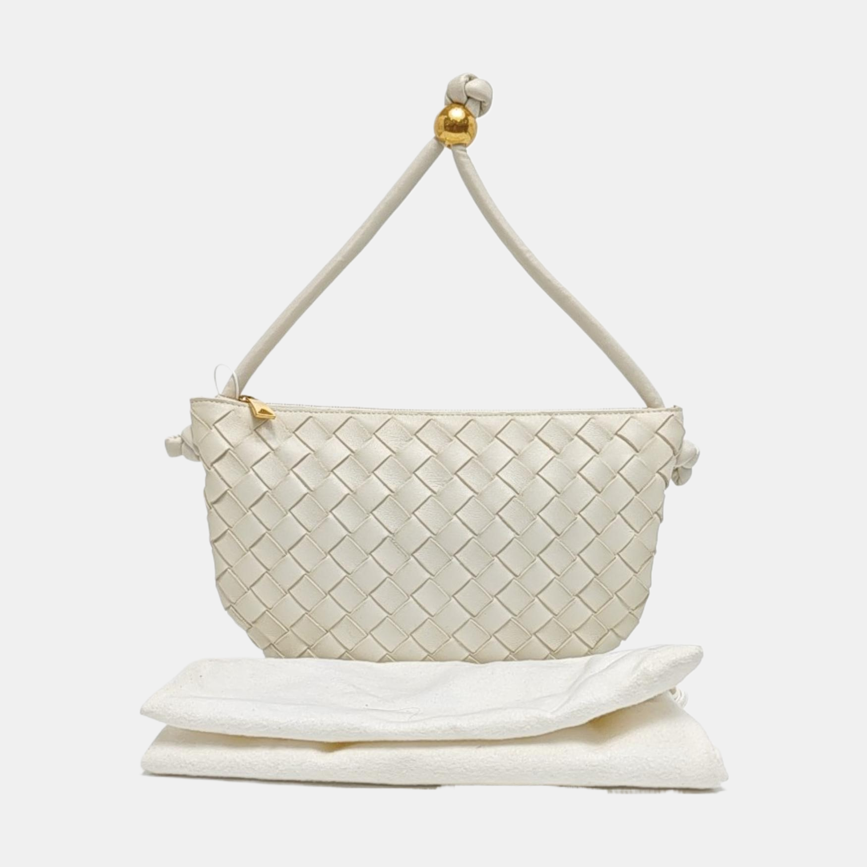 Lambskin Top Handle Bag White