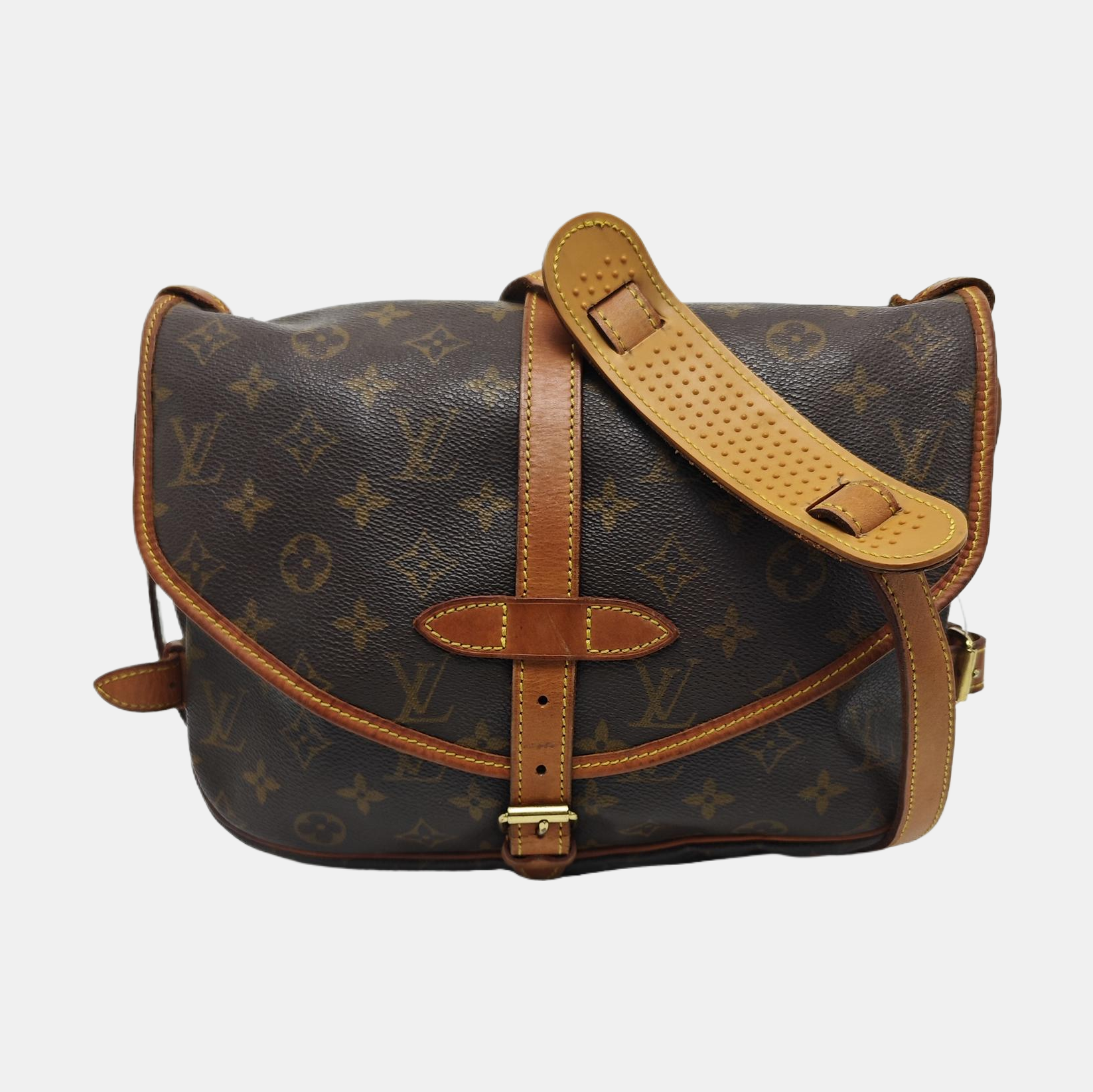 SAUMUR 30 Monogram Coated Canvas Brown