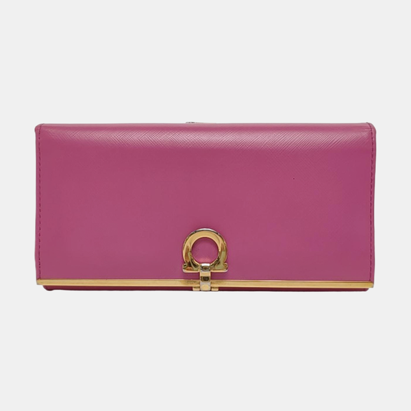 Gancio Calfskin Purple Wallet