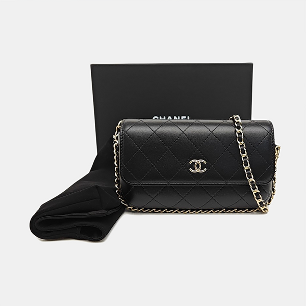 WOC Quilted Lambskin Black