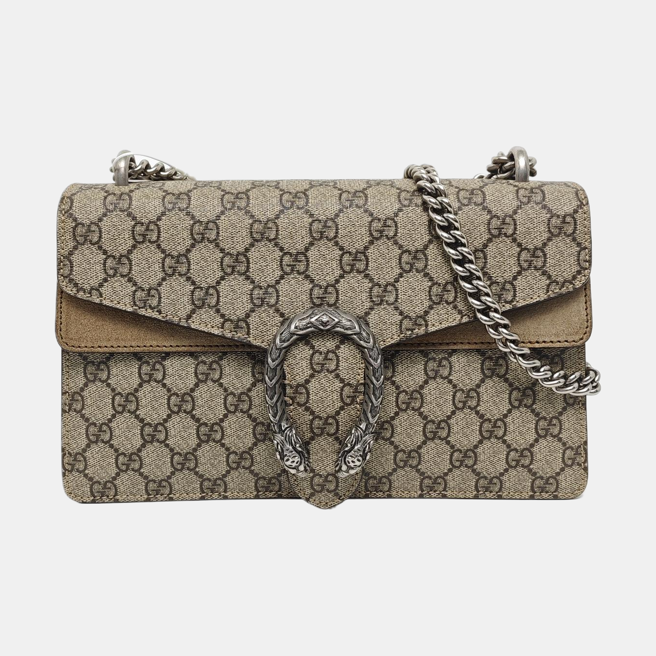 Dionysus Small Monogram Coated Canvas Beige