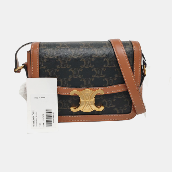 TRIOMPHE Small Coated Canvas Brown
