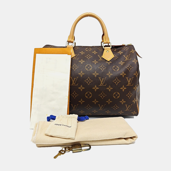 SPEEDY 30 Monogram Coated Canvas Brown
