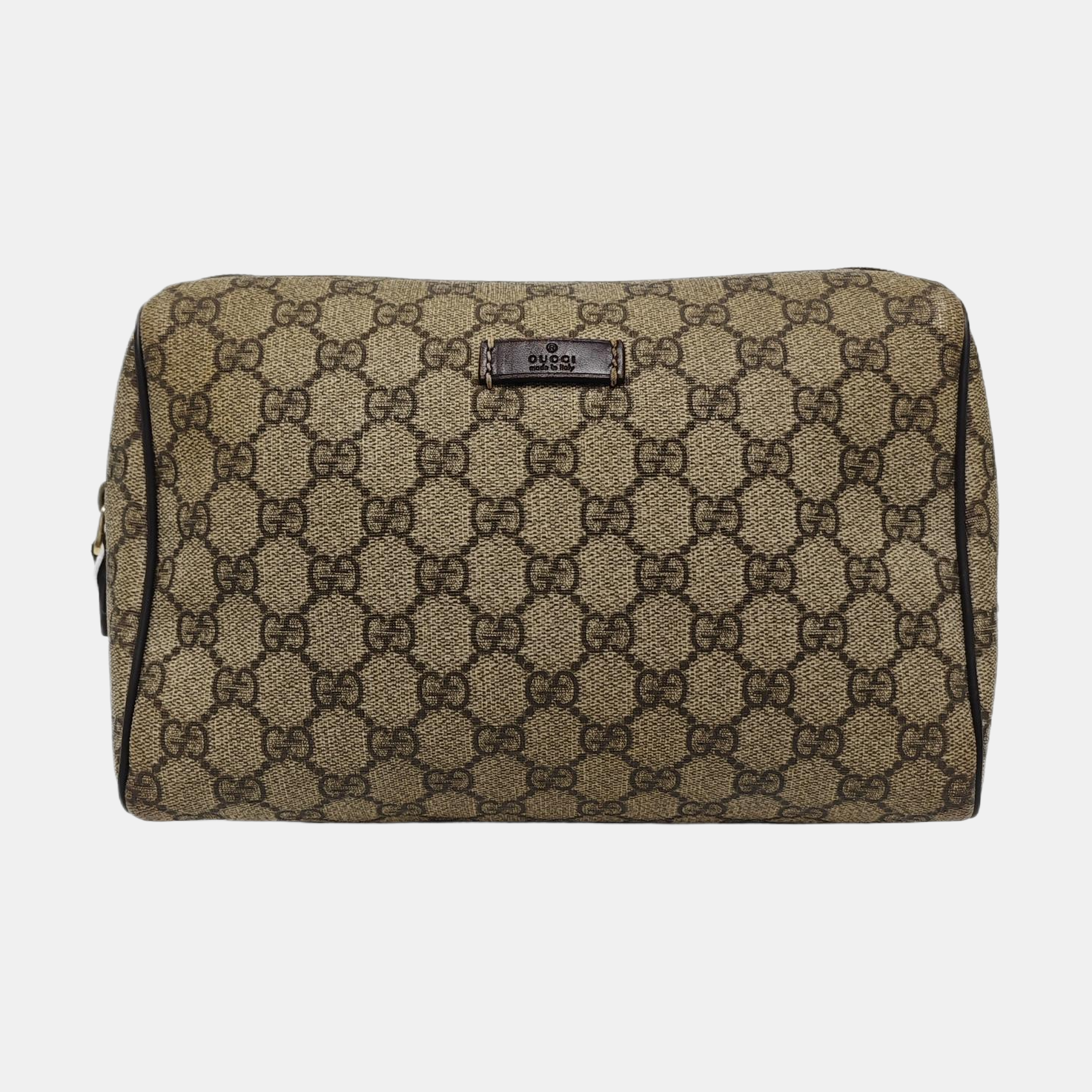 Monogram Coated Canvas Clutch Brown