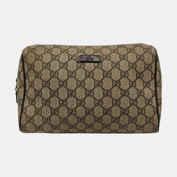 Monogram Coated Canvas Clutch Brown