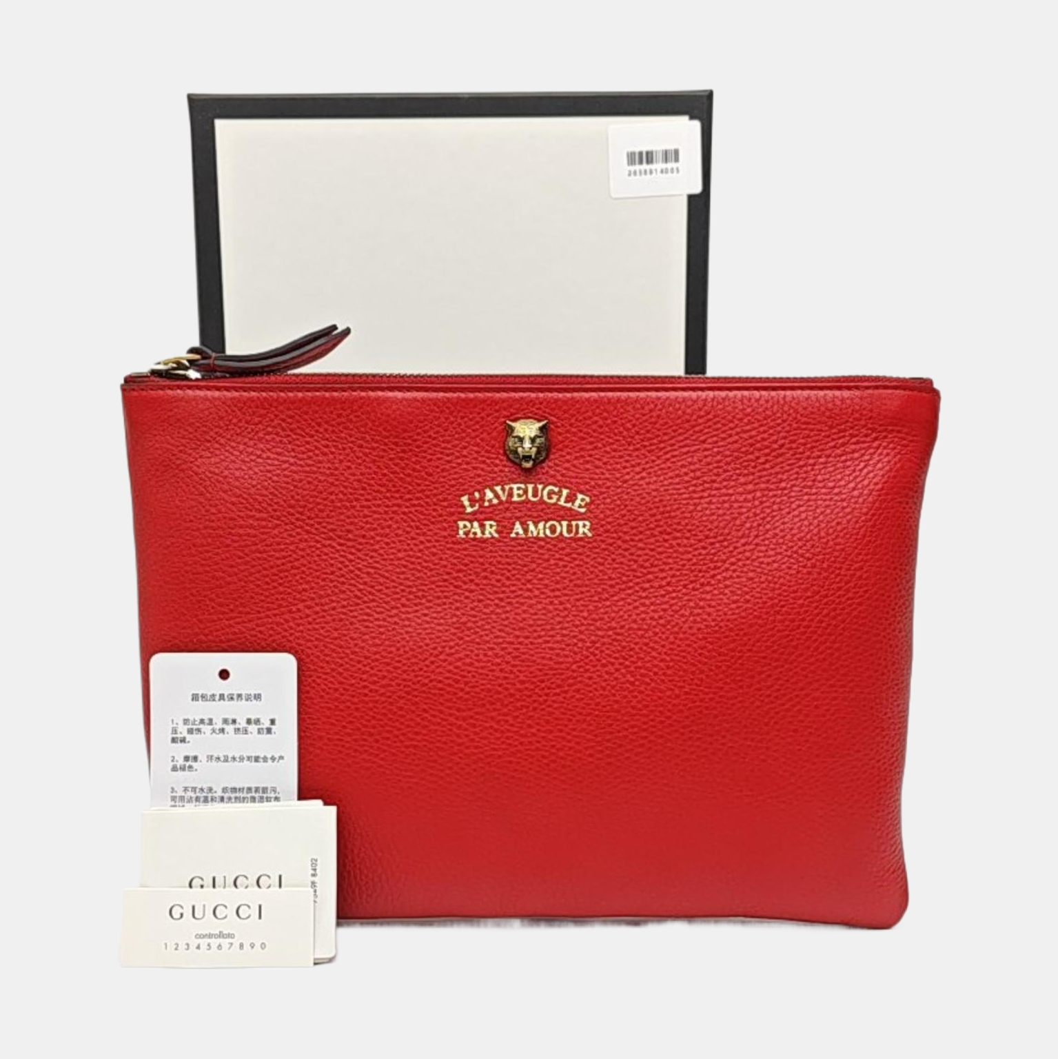Calfskin Clutch Red