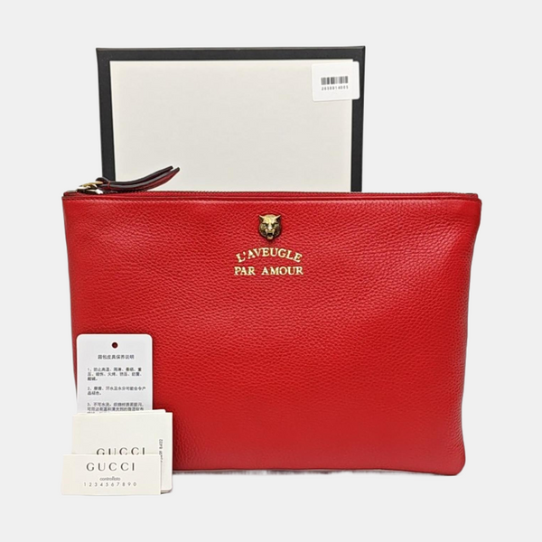 Calfskin Clutch Red
