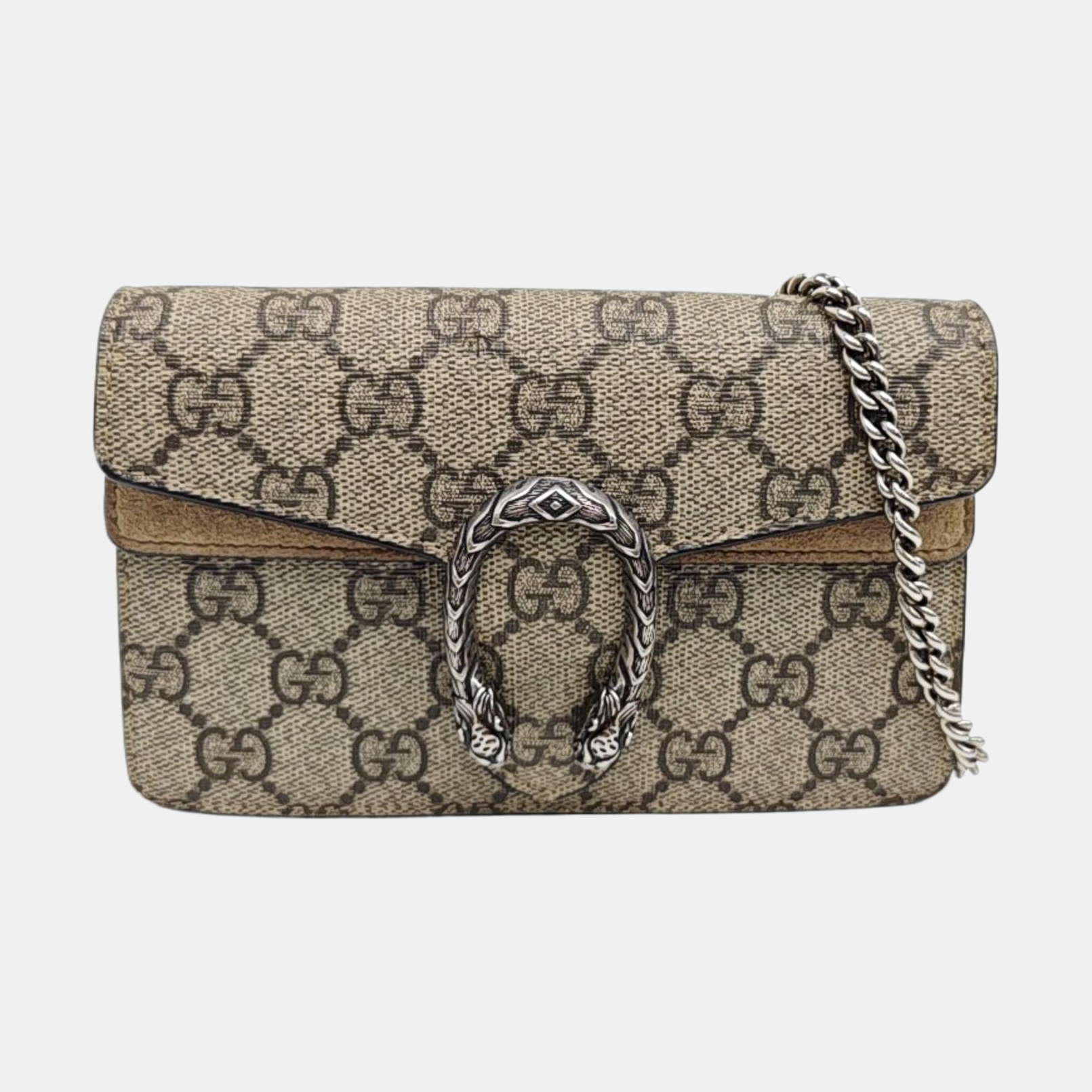 Dionysus Super Mini Monogram Coated Canvas Beige