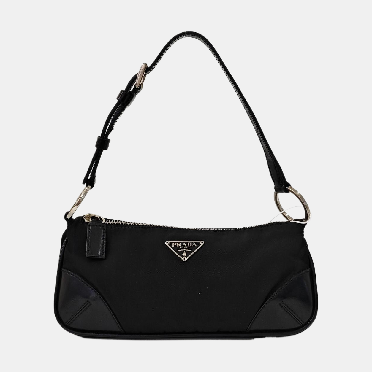 Nylon Top Handle Bag Black