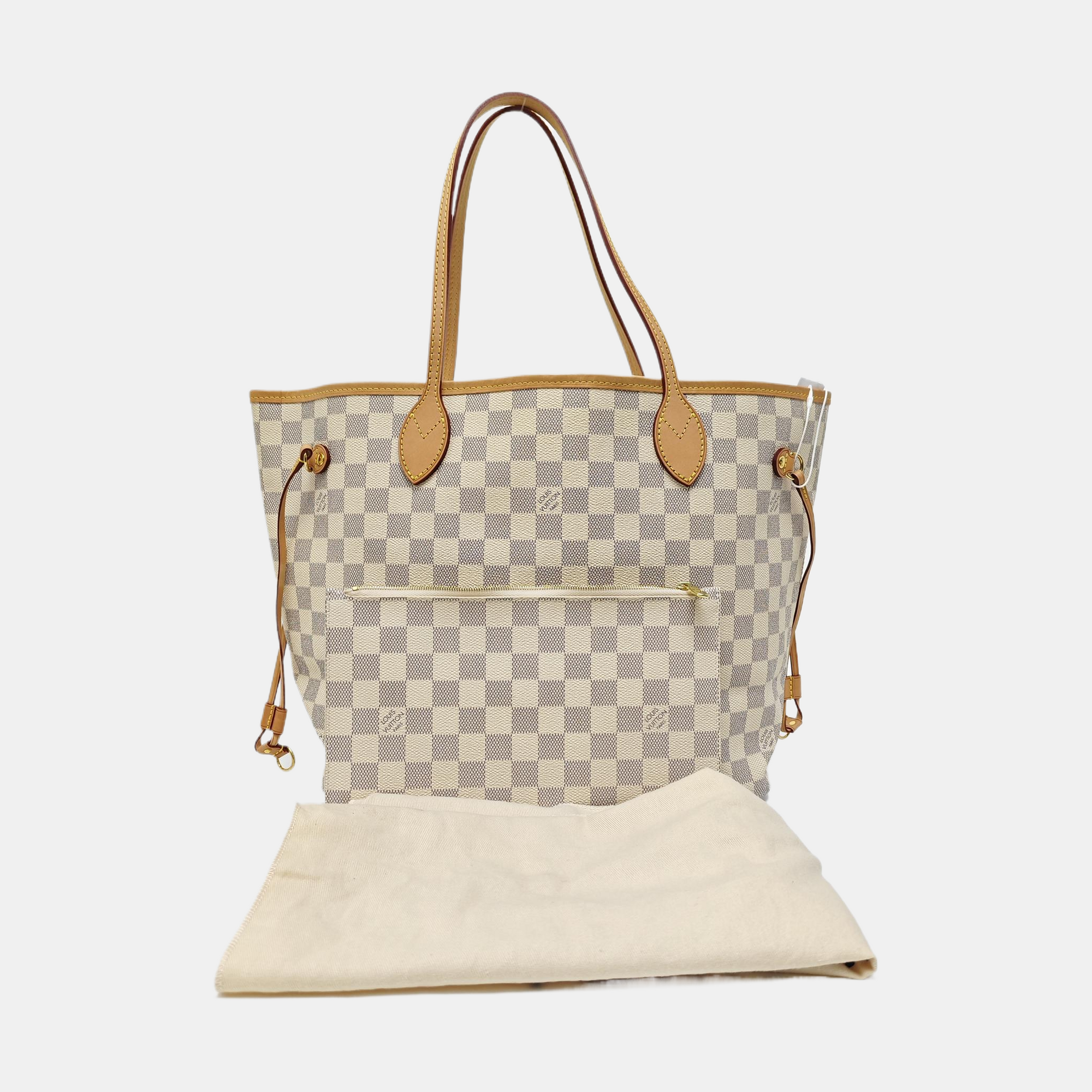 NEVERFULL MM Damier Azur Coated Canvas Beige