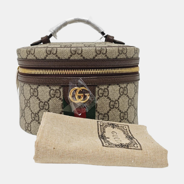 Ophidia Mini Monogram Coated Canvas Beige