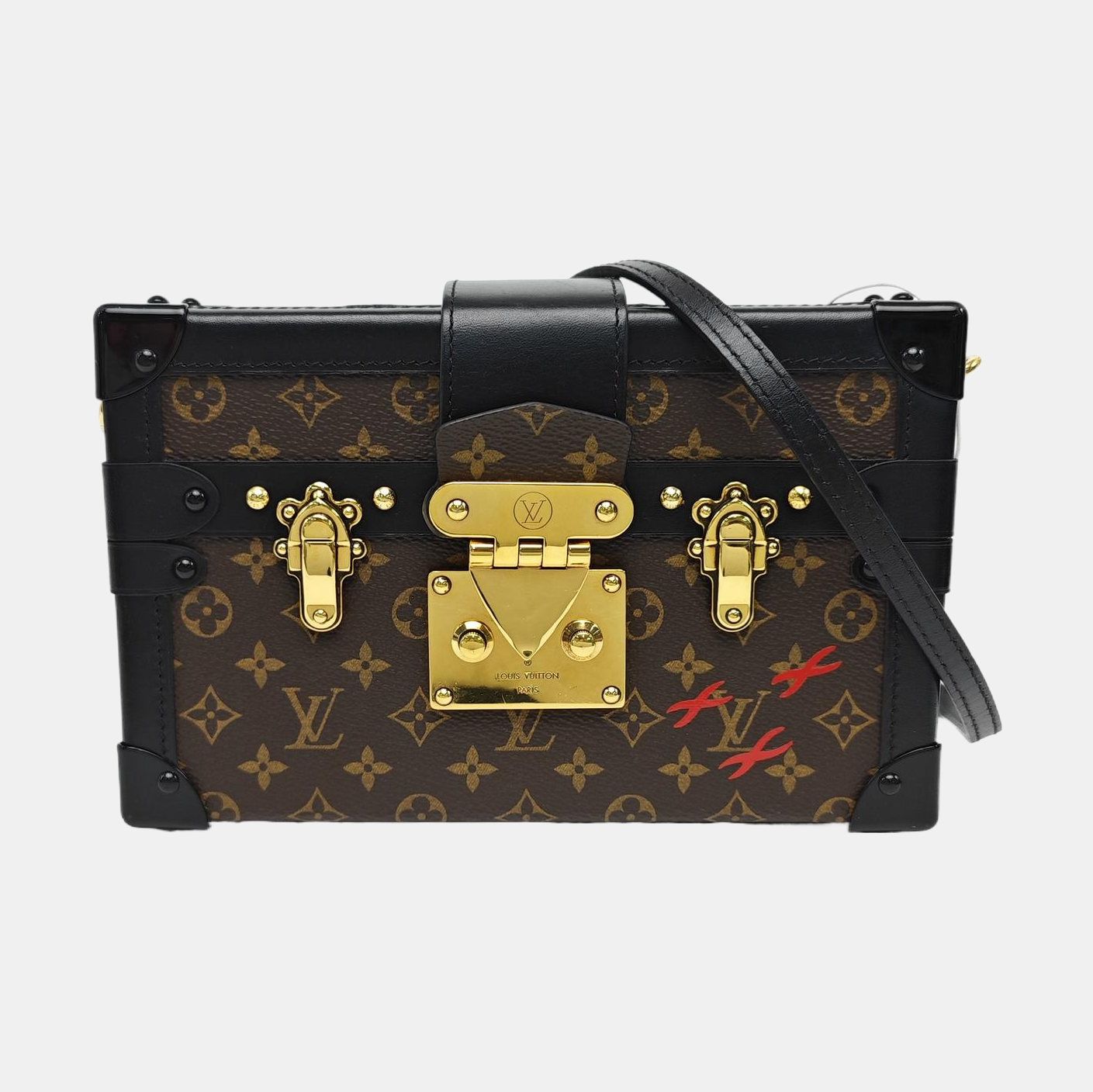 PETITE MALLE Monogram Coated Canvas Brown