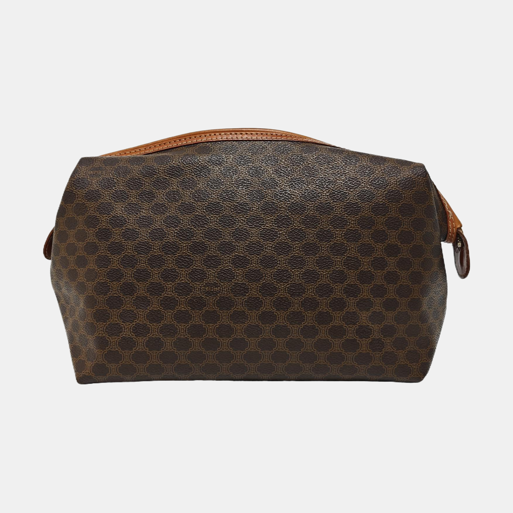 Coated Canvas Clutch Brown