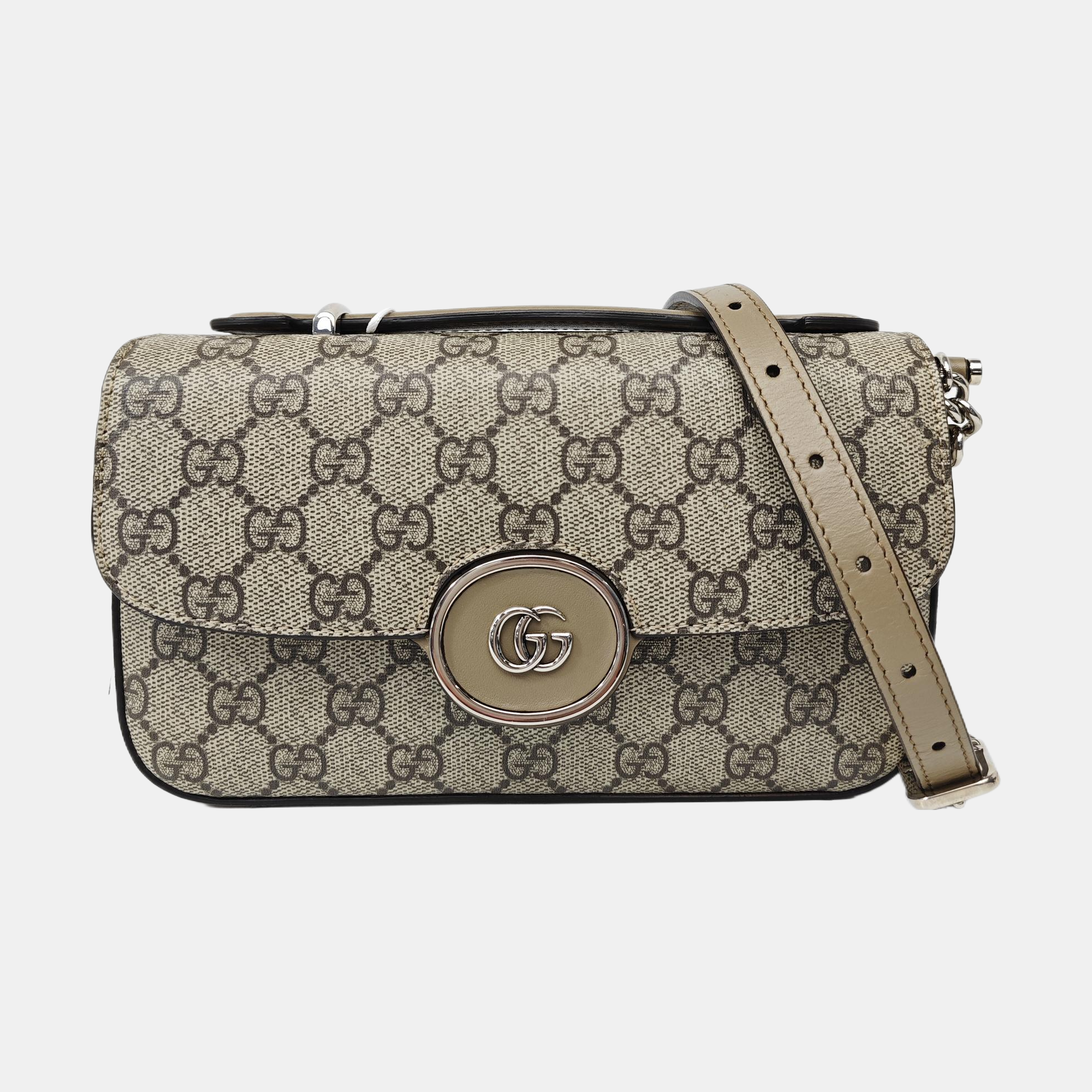 Monogram Coated Canvas Shoulder Bag Gray
