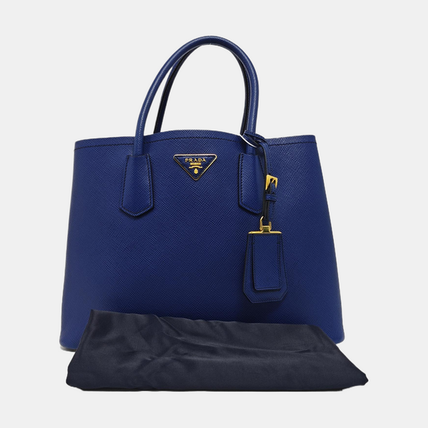 Double Medium Saffiano Calfskin Blue