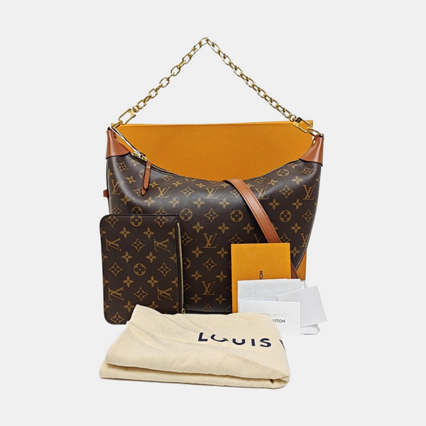 LOOP HOBO Monogram Coated Canvas Brown