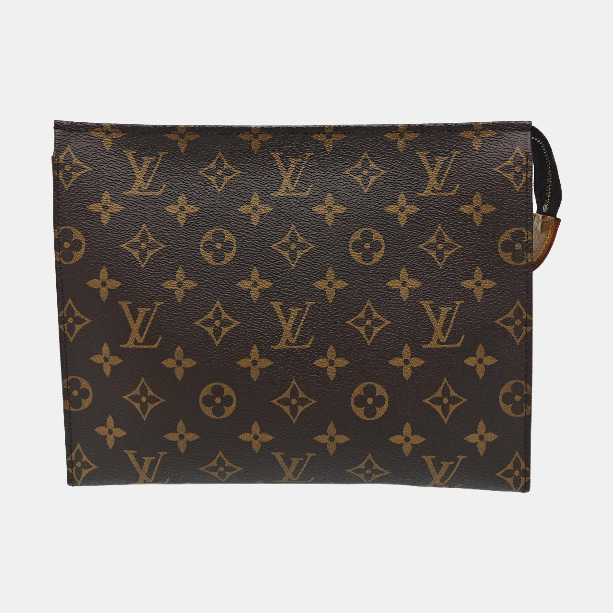 TOILET POCKET 26 Monogram Coated Canvas Brown