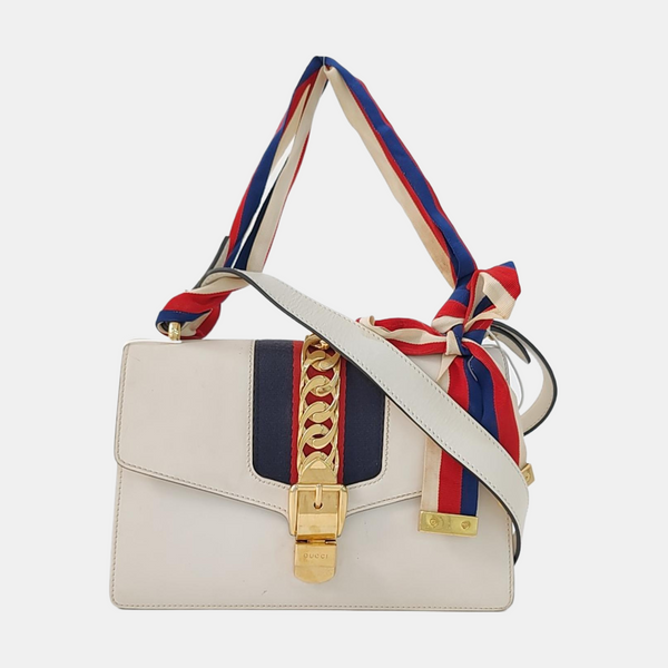 Authenticated pre-owned  Sylvie Small Calfskin White - Shoulder Bag at Looply