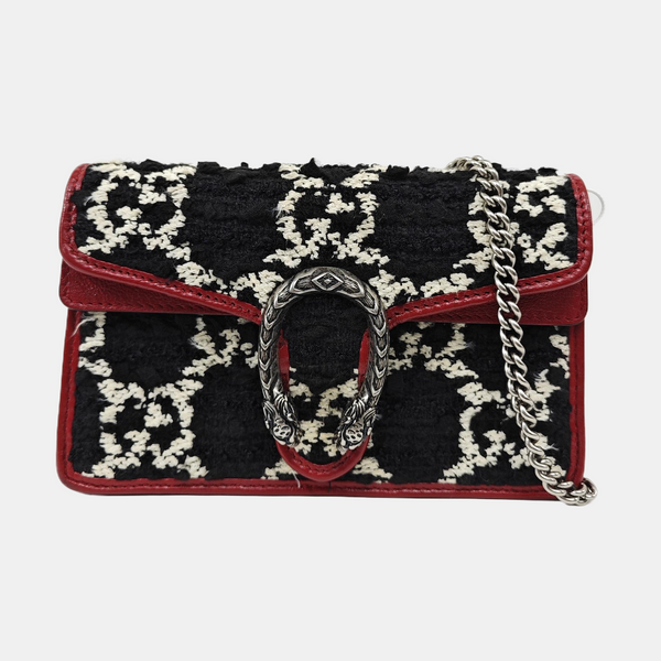 Dionysus Super Mini Monogram Wool Black