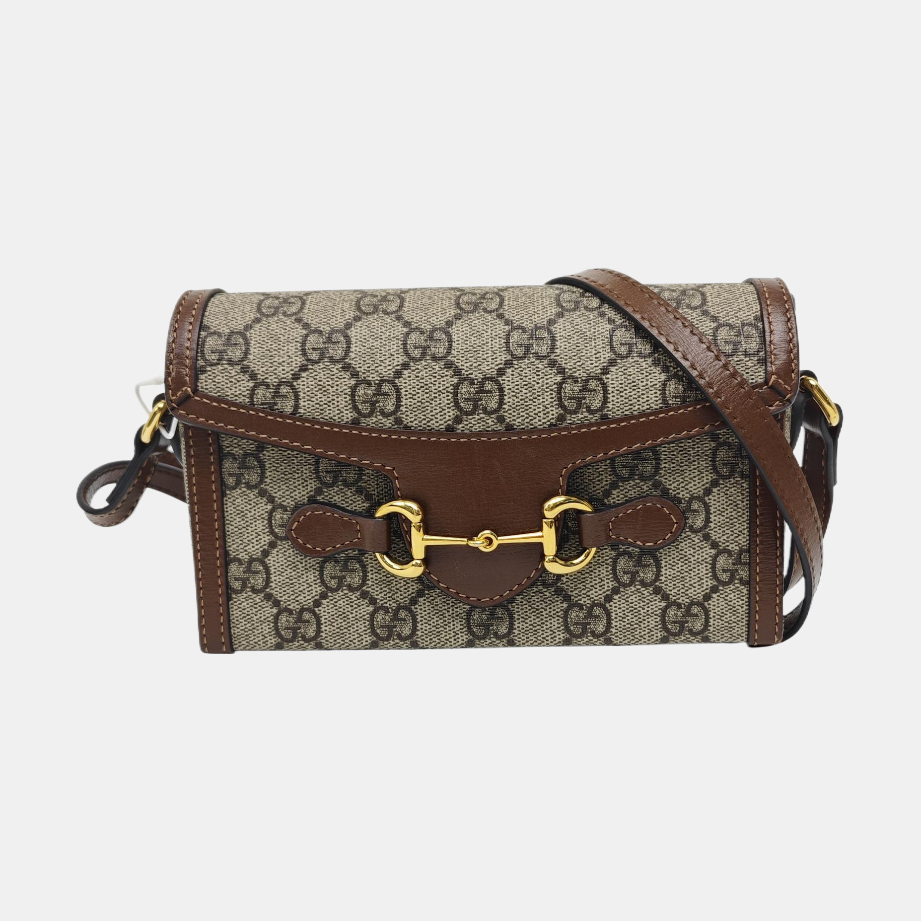 Horsebit 1955 Mini Monogram Coated Canvas Beige