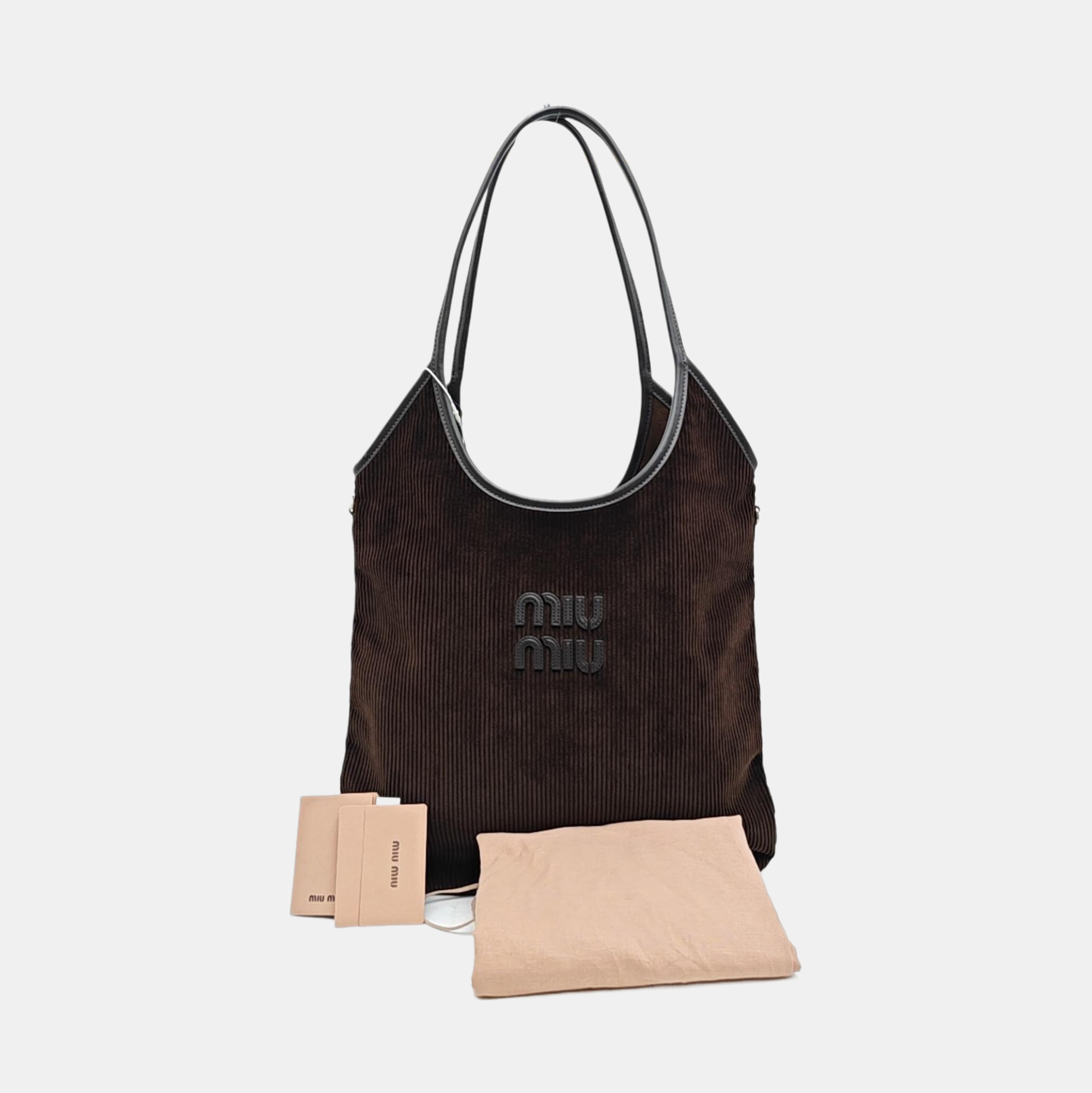 Corduroy Shoulder Bag Brown