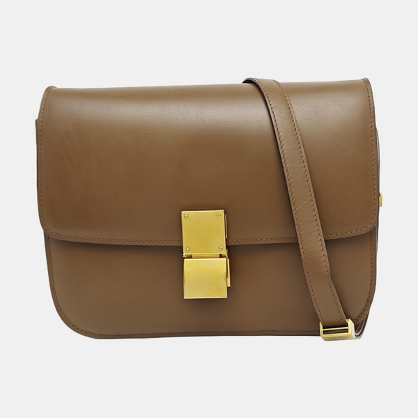 CLASSIC BOX Medium Calfskin Brown