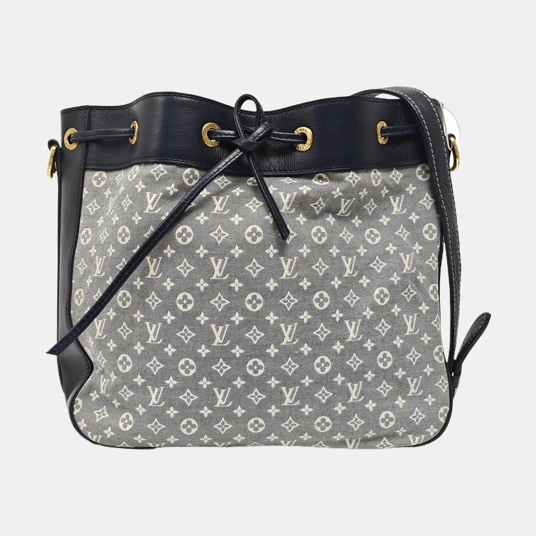 Monogram Denim Bucket Bag Gray