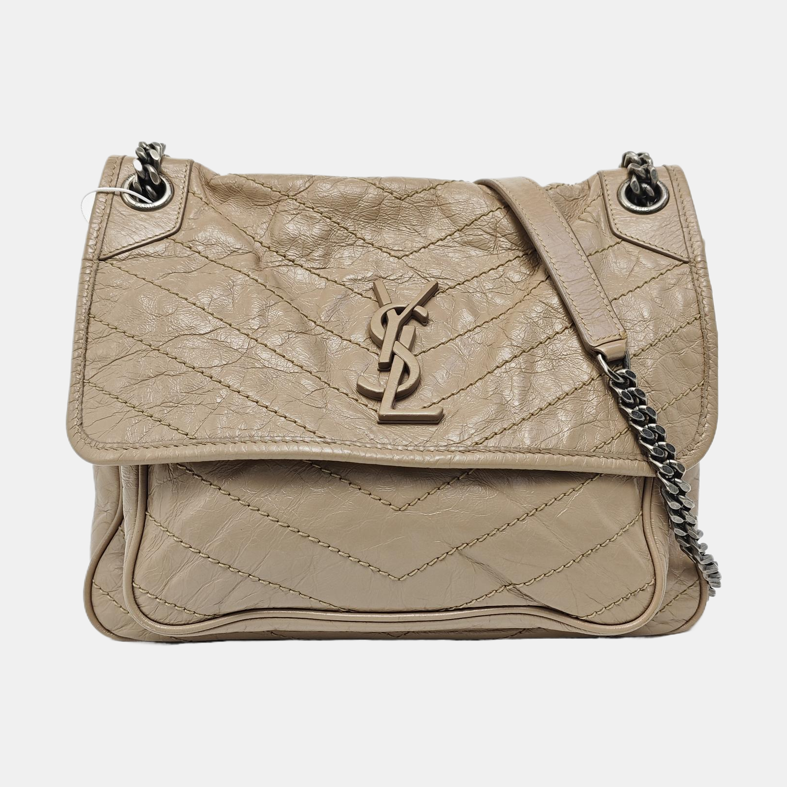 NIKI Medium Chevron Calfskin Pink