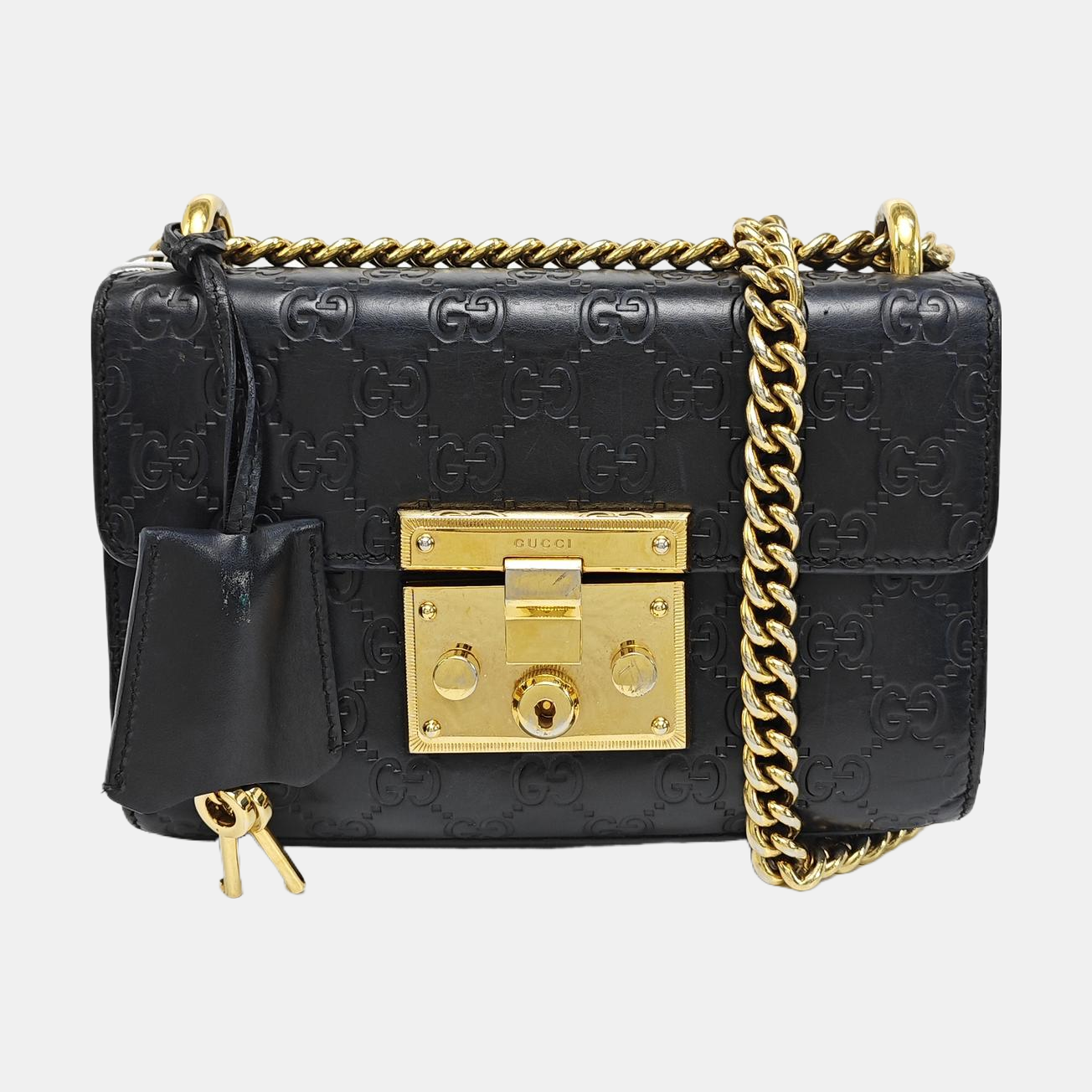 Padlock Small Monogram Calfskin Black