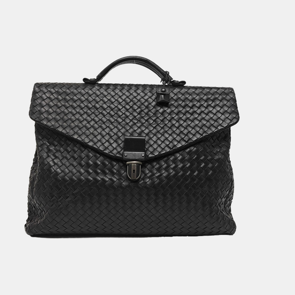 Calfskin Top Handle Bag Black