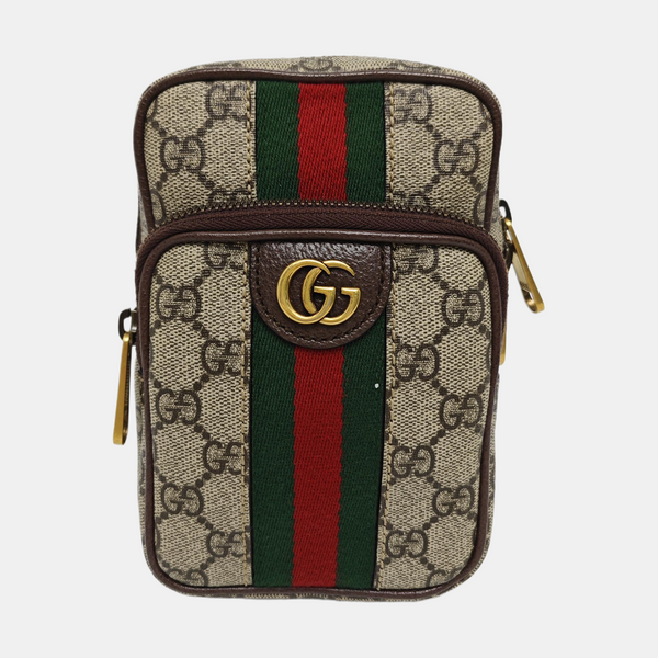 Ophidia Mini Monogram Coated Canvas Beige