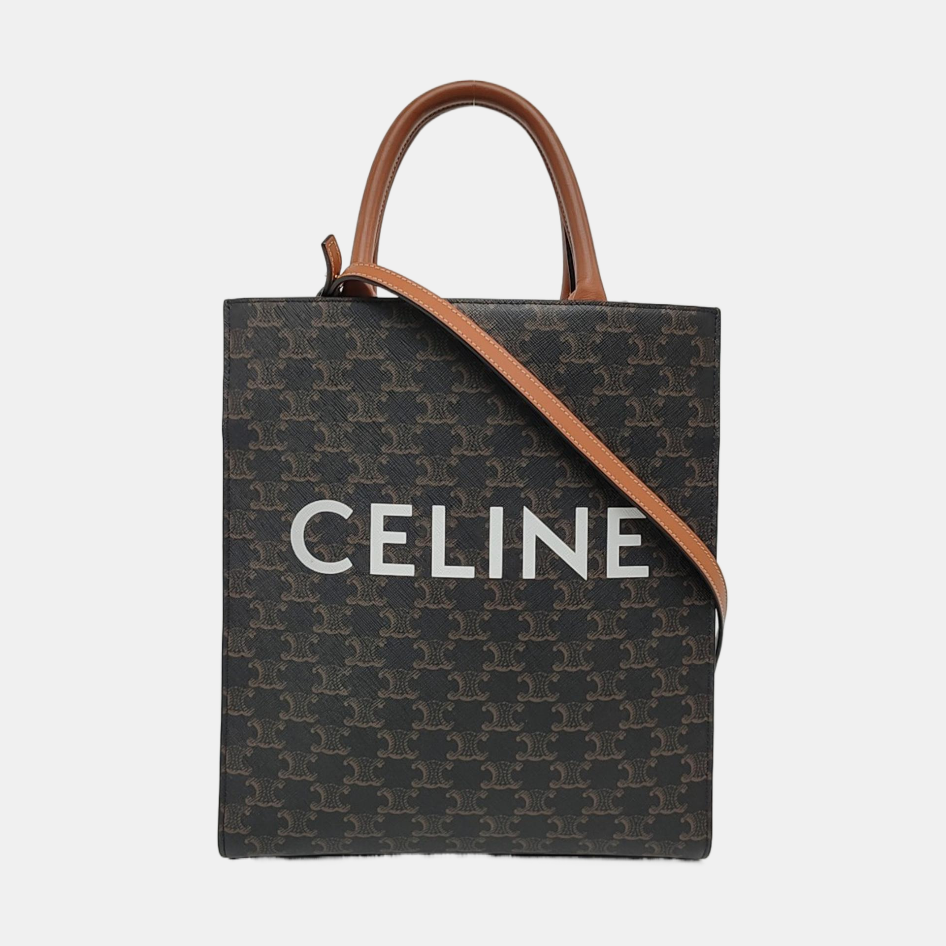 CABAS CELINE Small Coated Canvas Brown