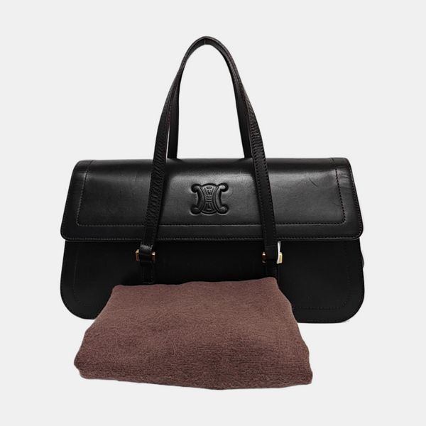 Calfskin Top Handle Bag Black