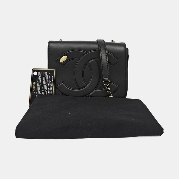 Quilted Lambskin Shoulder Bag Black