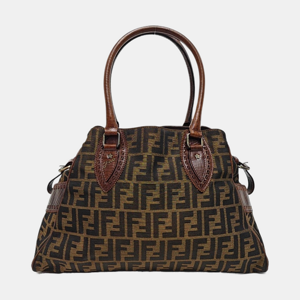 Canvas Top Handle Bag Brown