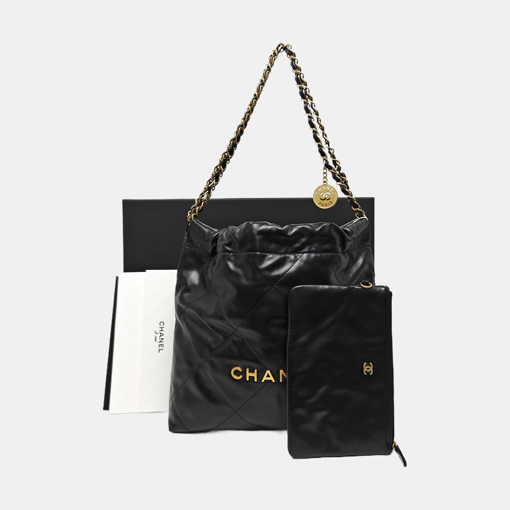 CHANEL 22 Small Quilted Calfskin Black
