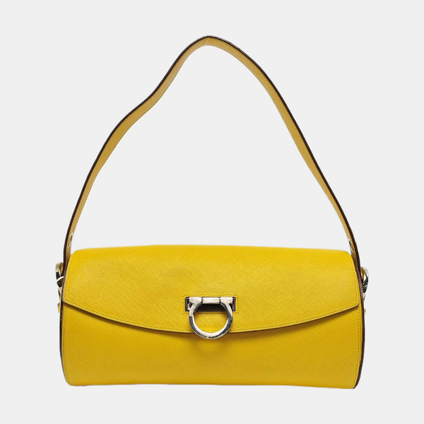 Calfskin Top Handle Bag Yellow