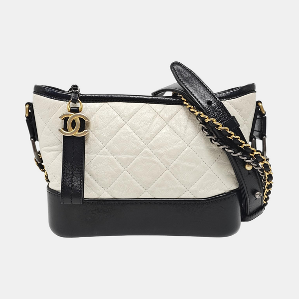 GABRIELLE Small Quilted Calfskin White