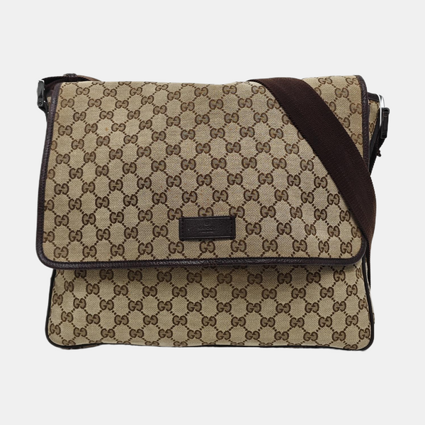 Monogram Canvas Crossbody Bag Beige