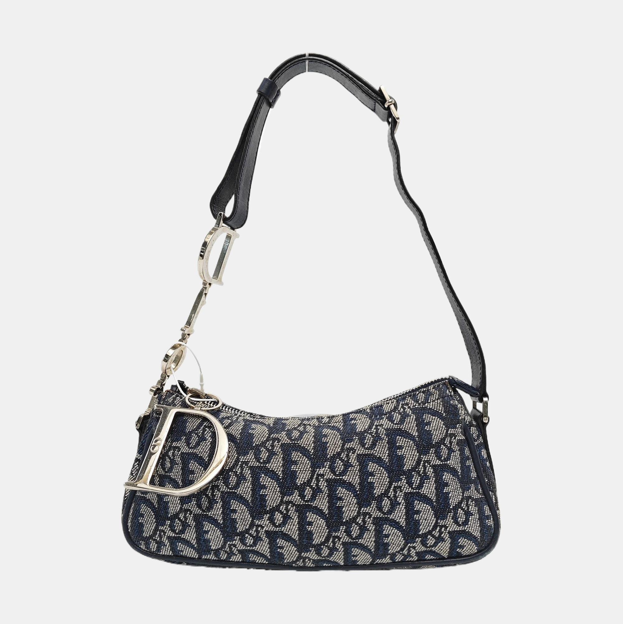 Oblique Canvas Top Handle Bag Blue