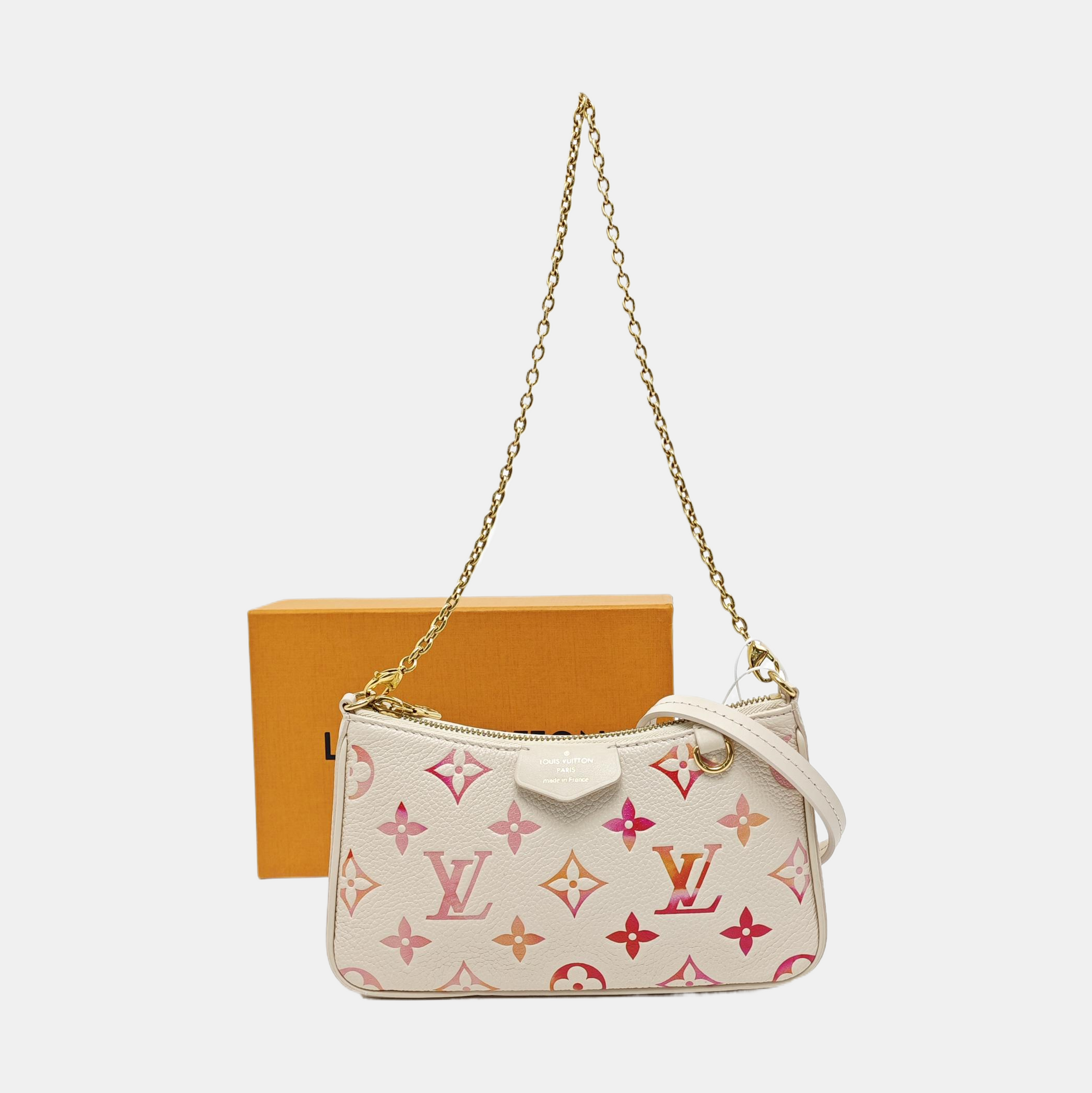 EASY POUCH ON STRAP Monogram Calfskin Beige