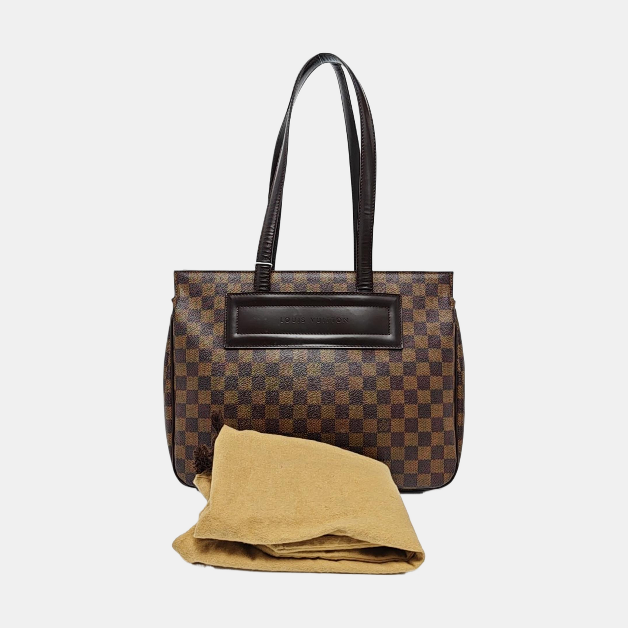 PARIOLI PM Damier Ebene Coated Canvas Brown