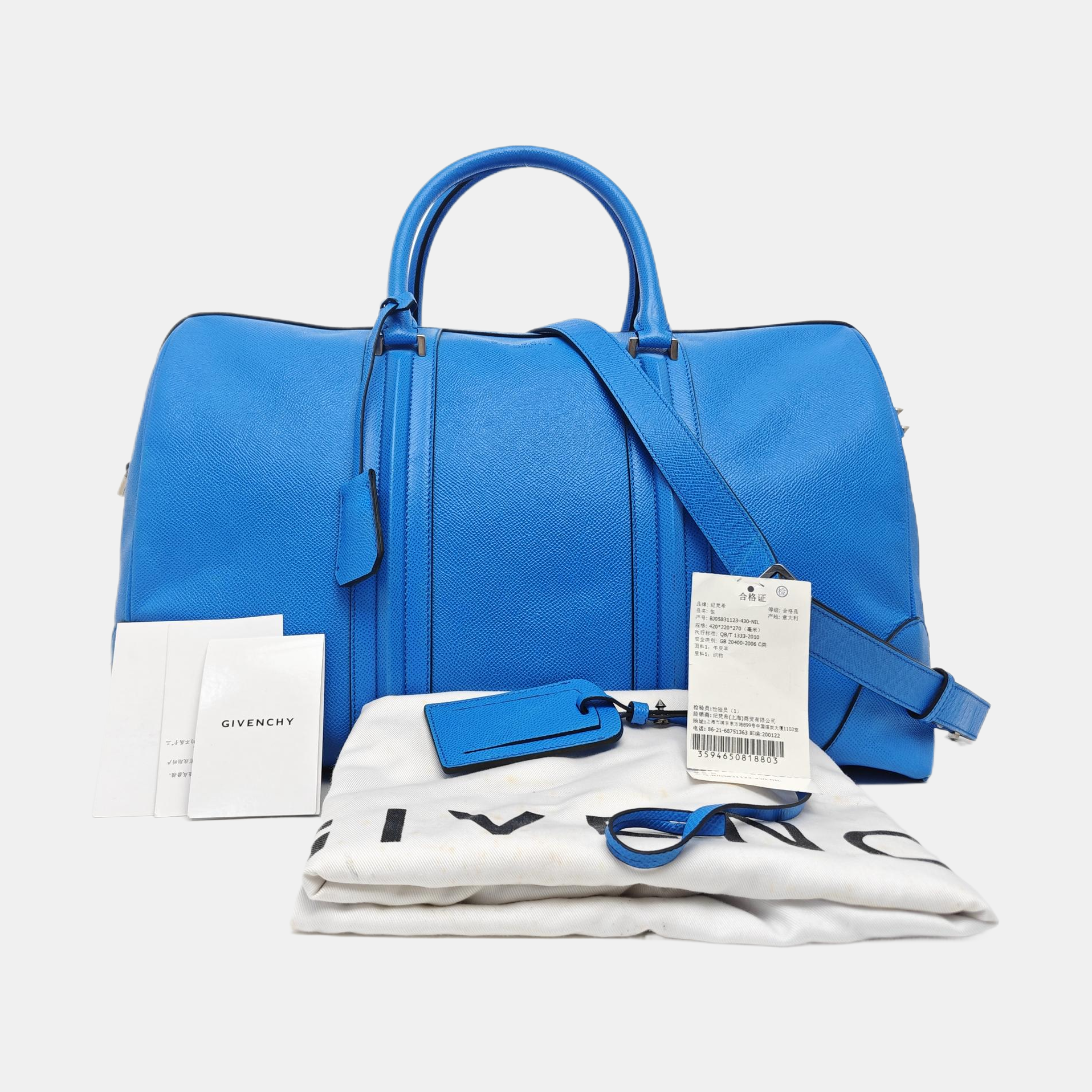 Calfskin Shoulder Bag Blue