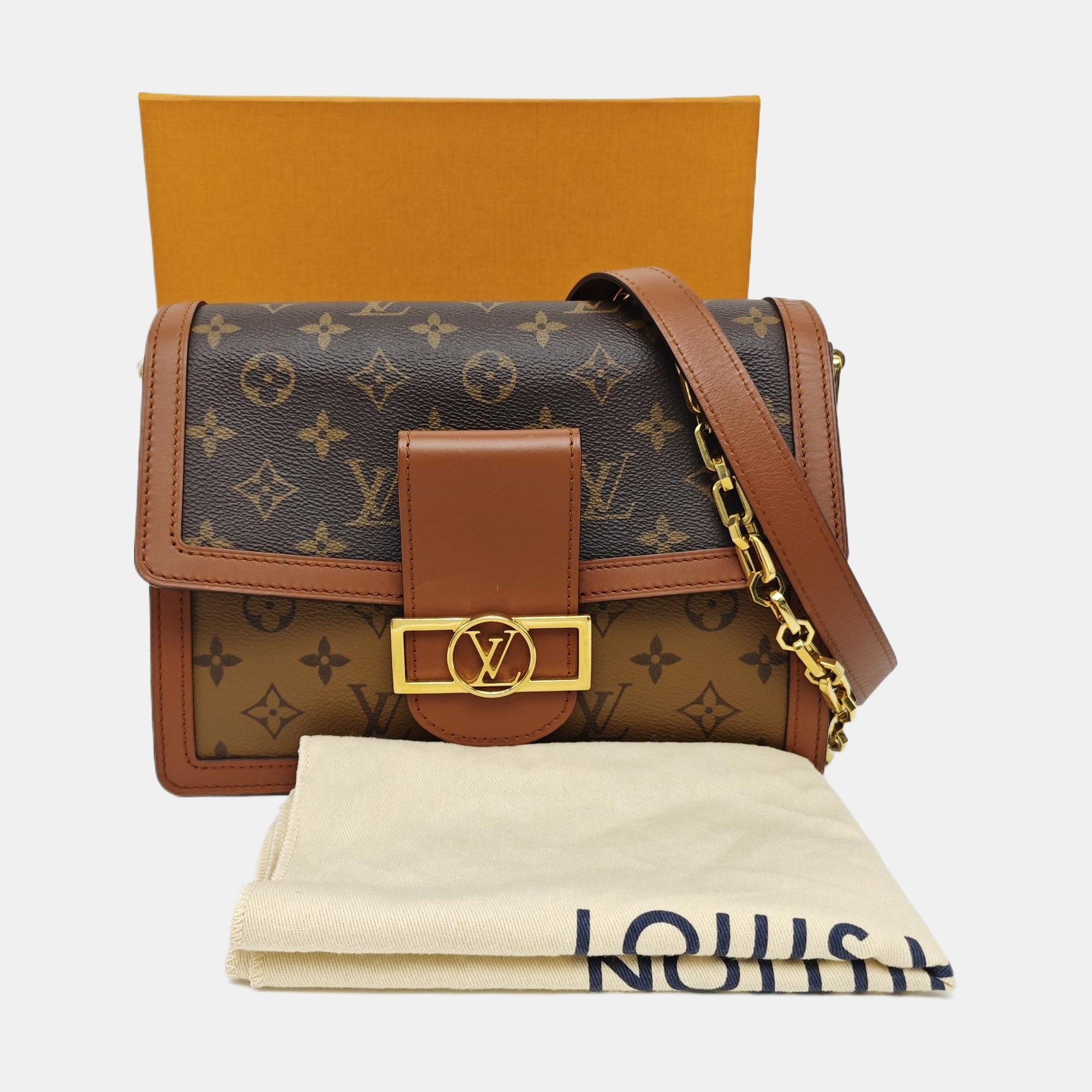 DAUPHINE MM Monogram Coated Canvas Brown