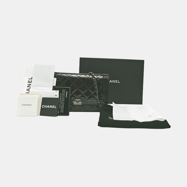 BOY CHANEL WOC Quilted Patent Leather Green